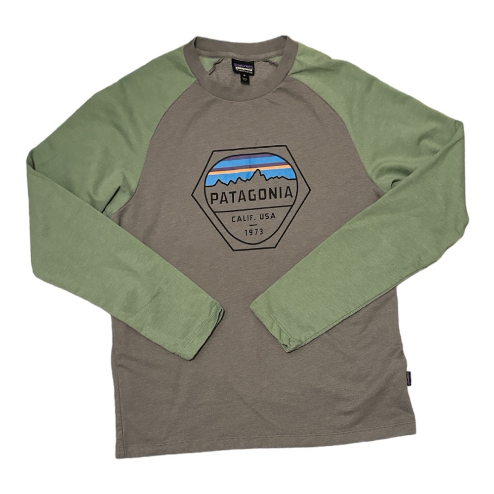 Patagonia Men's Fitz Roy Hex Lightweight Crew Sweatshirt Size Medium gray green